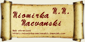 Miomirka Mačvanski vizit kartica